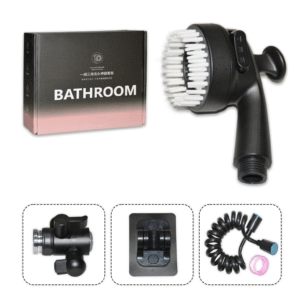 basin shower set black