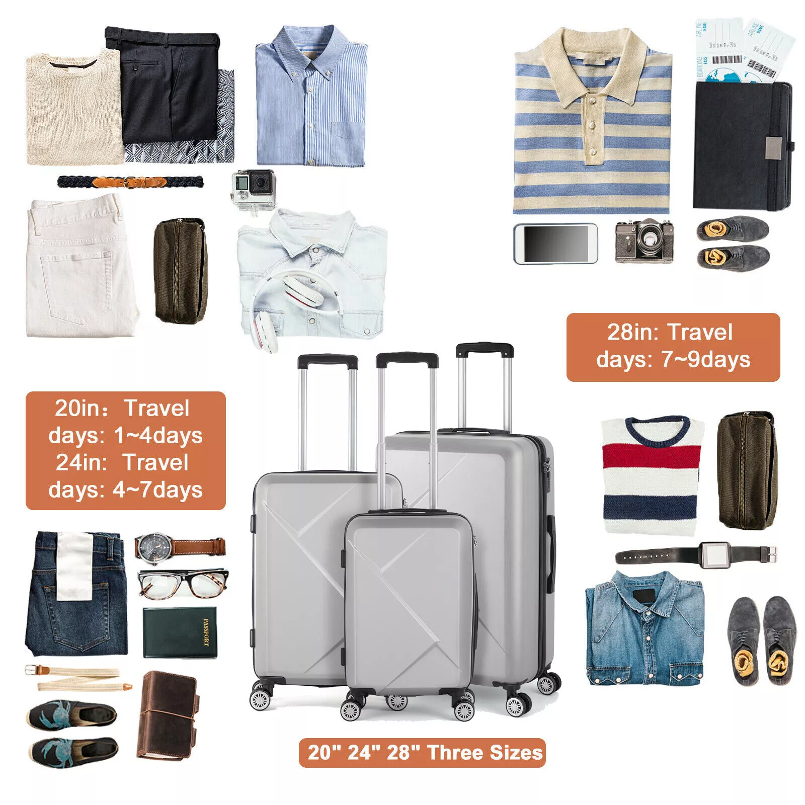 suitcase grey 3 pcs set suitcase grey 3 pcs set